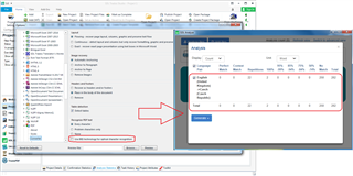 Screenshot of Trados Studio with IRIS disabled showing successful conversion of scanned PDF in SDL Analyse.
