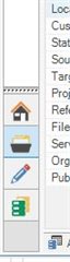 Trados Studio 2021 SR1 interface showing the navigation pane with icons for Home, Files, Projects, and other views. The Files view icon appears inactive.