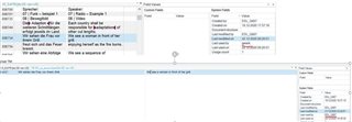 Screenshot of Trados Studio showing a server-based TM with a colleague's name in the 'Last used by' field and an incorrect timestamp of 00:20.