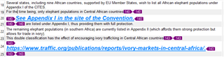 Screenshot of Trados Studio showing a paragraph with two authorial notes causing segmentation issues in the XML source document.
