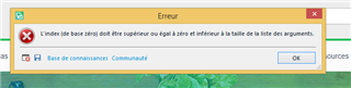 Error message window on Trados Studio stating 'Index was outside the bounds of the array' with an OK button.