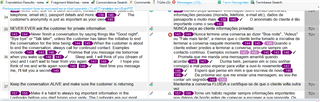 Screenshot of Trados Studio showing mismatched tag numbers in the source and target panels, resulting in 'ghost tags'.