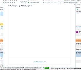Trados Studio 2021 login screen displaying 'SDL Language Cloud Sign in' with an empty white box and a 'Trouble signing in?' link.