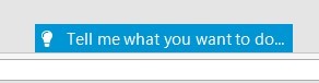 Blue 'Tell me what you want to do...' button located at the top right of the Trados Studio screen.