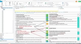 Screenshot of Trados Studio interface showing a PowerPoint file pre-translation with two Translation Memories and DeepL. Multiple segments are highlighted indicating empty translations with no AutoSuggest from DeepL.