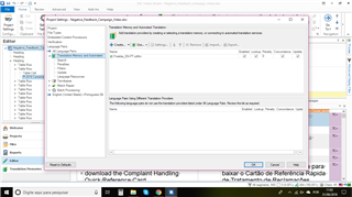 Trados Studio project settings window open with a warning icon next to the 'Target Languages' field indicating an issue.