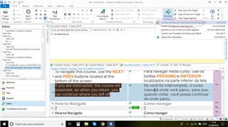 Trados Studio editor view with a segment selected showing English to Spanish translation without any visible errors.