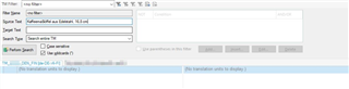 Screenshot of Trados Studio Translation Memory view with no results displayed for the Finnish segment.