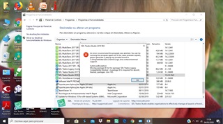 Error message during Trados Studio 2019 uninstallation stating 'An error occurred while trying to uninstall SDL Trados Studio 2019. It may have already been uninstalled.' with an option to remove the program from the Programs and Features list.