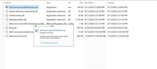 Screenshot of a Windows file explorer window showing Trados Studio files, with an error message 'The item you selected is unavailable. It might have been moved, renamed, or removed. Do you want to remove it from the list?'