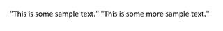 Screenshot of text in Word showing two separate lines: 'This is some sample text.' and 'This is some more sample text.'
