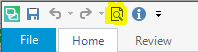 Trados Studio interface showing the 'View the Target document' icon highlighted in yellow on the toolbar.