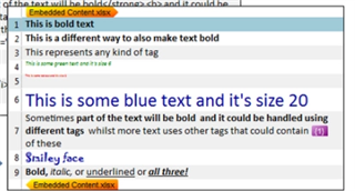 Screenshot of Trados Studio project with tags hidden, displaying each segment of text on a separate line for clarity, with no visible tags.