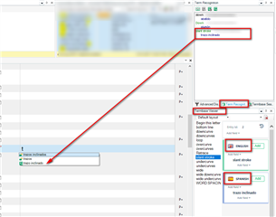 Screenshot of Trados Studio showing the Termbase Viewer with English and Spanish languages and a Term Recognition window with a term highlighted and an AutoSuggest list with the term included.