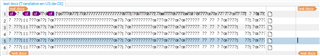 Screenshot of Trados Studio displaying a document with unreadable characters, showing a series of question marks and squares in place of the expected text.