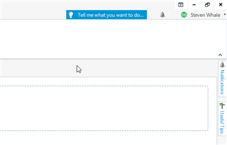 Screenshot of Trados Studio interface with an empty project view and a 'Tell me what you want to do...' search bar visible. User Steven Whale is logged in.