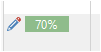 A single progress bar in Trados Studio showing a translation completion percentage of 70% with no warnings or errors.