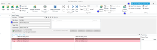 Trados Studio screenshot showing the Translation Memory view with a red error message indicating a problem with a translation unit.