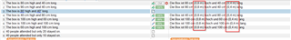 Screenshot of Trados Studio with error highlights on segments where numbers are added without source pendant.