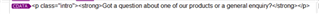 Close-up of Trados Studio interface with CDATA tags surrounding a strong HTML tag with text about product inquiry.