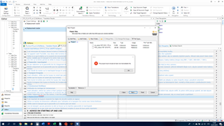 Trados Studio warning dialog box with a red exclamation mark icon indicating 'An error occurred whilst trying to determine the file version.'