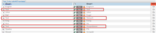Screenshot of Trados Studio with red error lines under 'French' and 'Arabic' languages in the Advanced Display Filter settings indicating a problem.