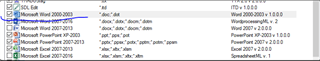 Trados Studio file type settings showing an error with Microsoft Word 2000-2003 file type.