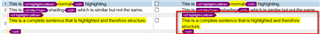 Text segment within Trados Studio with highlighted tags before deletion.