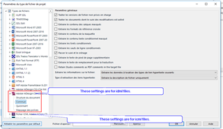 Trados Studio screenshot showing a project settings window with a warning message highlighted in red stating 'Attribute display-name not allowed on element file at this point.'