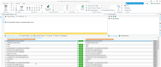 Screenshot of Trados Studio interface showing a project with files listed in the center pane, and a green checkmark indicating successful processing of files.