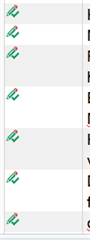 Screenshot showing Trados Studio segment status icons, all segments marked as Translated with green checkmarks.