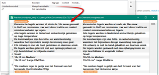 Trados Studio error message indicating 'Please load sample.xml using XML filetype' with a red arrow pointing to the error.