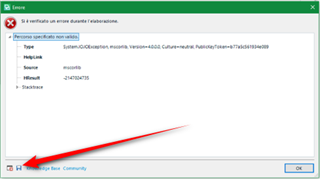 Error dialog box in Trados Studio with a message 'Tipo evento: System.IO.FileNotFoundException' and a stack trace below.