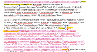 Screenshot of MS Word compare&merge function showing source xlf file with no highlighted errors.