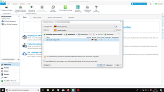 Trados Studio error message stating 'Sie haben fuer einige Sprachpaare abweichende Translation Memories bzw. MUE-Systeme eingegeben' in the TM settings window.