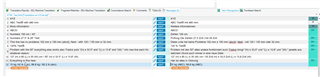 Screenshot of Trados Studio interface showing text with a trademark symbol displayed normally in the editing pane.