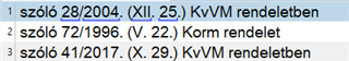 Screenshot of Trados Studio showing a list of numbered items with dates and abbreviations in a table format.