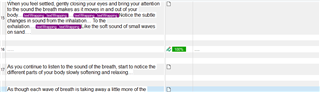 Close-up of Trados Studio interface with wrapped source text and blank segments in the target column, indicating a problem with text segmentation.