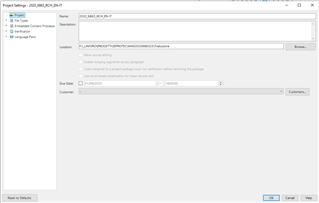 Screenshot of Trados Studio Project Settings window with the 'Edit Source' option greyed out and unticked.