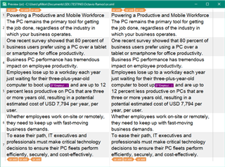 Screenshot of Trados Studio showing a text document with highlighted sections indicating areas to be translated.