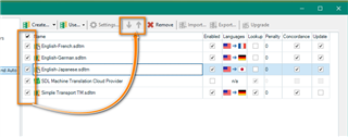 Close-up of Trados Studio Project Settings window highlighting the 'Name' checkbox which is not ticked, indicating that the name box is not enabled.