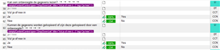 Screenshot of Trados Studio 2019 showing a translation memory rule configuration with 'Break on tab' set to 'Yes', but the tab character is not causing a segment break in the Word document.