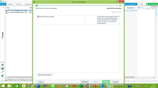 Trados Studio error message displaying 'Importation du package... An error occurred while trying to import a return package. Error details: Object reference not set to an instance of an object.'