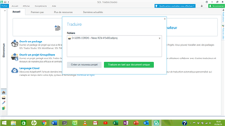 Trados Studio interface showing a failed attempt to open a return package with an error message stating 'Object reference not set to an instance of an object.'