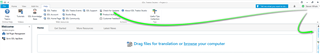 Trados Studio update notification with a green checkmark indicating a successful update.