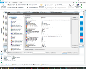 Trados Studio screenshot showing the File Types options with a list of file types and a selected plugin with its details displayed.