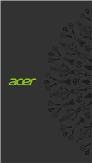 Acer monitor startup screen with Acer logo and decorative pattern on the right side.