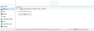 Trados Studio screenshot showing a login prompt with the message 'You are not logged in to SDL' and a login button.