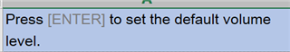 Excel cell with text 'Press ENTER to set the default volume level.' with ENTER highlighted in a non-standard color causing error in Trados.