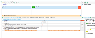 Trados Studio Advanced display filter with $ regex applied successfully displaying filtered segments.